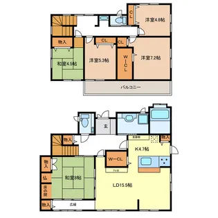 三重県津市野田【一戸建】の間取り