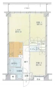 パームスプラザ上北台【2階】の間取り