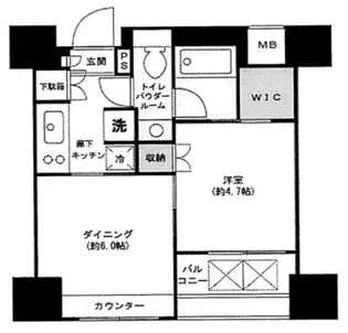 パークリュクス銀座mono【6階】の間取り