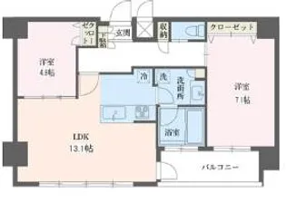 リーフコンフォート赤羽【13階】の間取り