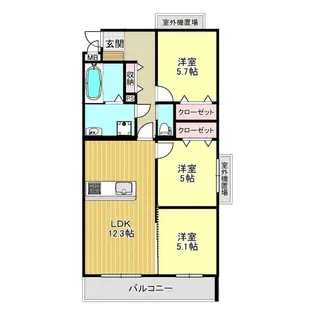 カーサフェリーチェ【1階】の間取り