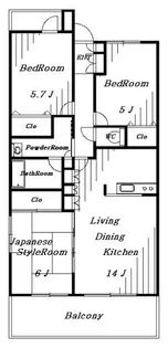グランダジュール千葉みなと【3階】の間取り