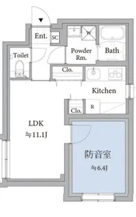 【防音マンション】ASTILE studio 練馬平和台【1階】の間取り