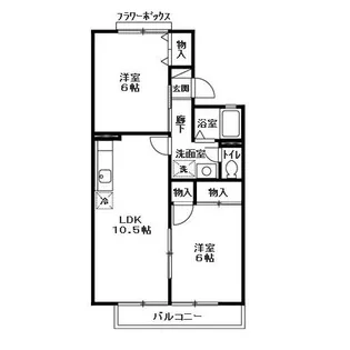 ラヴェニュE【1階】の間取り