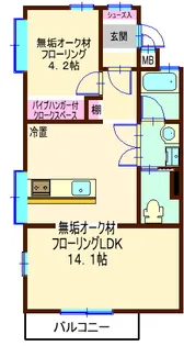 戸越公園アパートメント【2階】の間取り