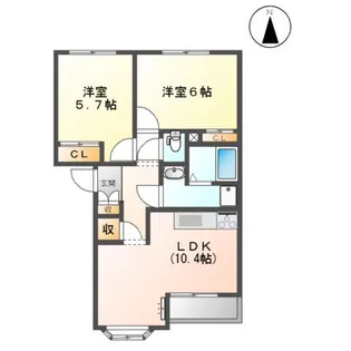 サニーハイツ【2階】の間取り