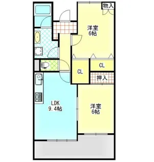 中央ハイツ海老塚【4階】の間取り