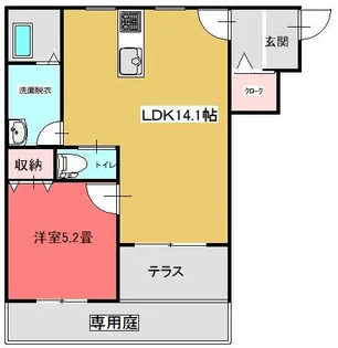 ボヌール名広【1階】の間取り