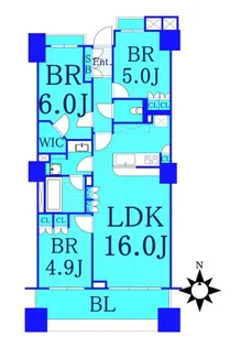 ザレジデンス本牧横浜ベイサイド【9階】の間取り