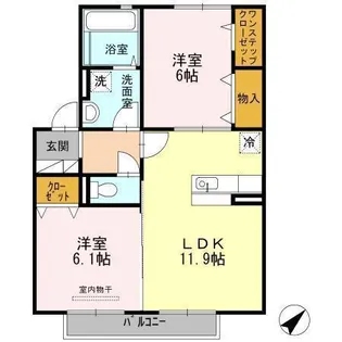 サーフスリィフォレスタ【2階】の間取り