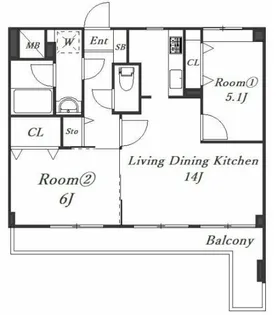 クリオ大通り公園弐番館【9階】の間取り