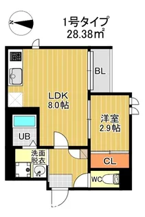 G-Smart 栞里・別府【2階】の間取り