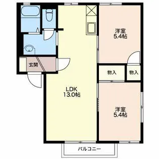 ハイタウン・ウエハラA棟【1階】の間取り