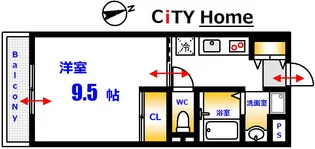 ラフォーレ西観音【2階】の間取り