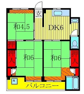 ビレッジハウス愛生7号棟【2階】の間取り