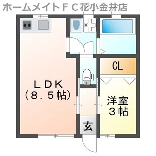メゾンドEXEIII【1階】の間取り