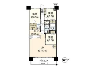 パークホームズLaLa名古屋みなとアクルス【6階】の間取り