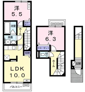 シャルム ソレイユ【2階】の間取り