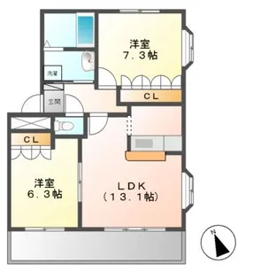 フラワーヒルズ天白(B・C)【2階】の間取り