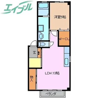 カーサボニート【1階】の間取り