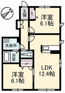 シャーメゾン郡家 C棟【1階】の間取り
