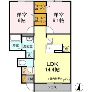 ウィルビューF【2階】の間取り