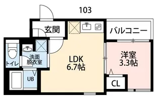 Crecia花咲【1階】の間取り