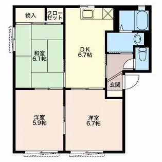 EDEL HEIM II B【1階】の間取り