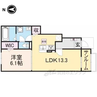 グランコートヌクイ【1階】の間取り
