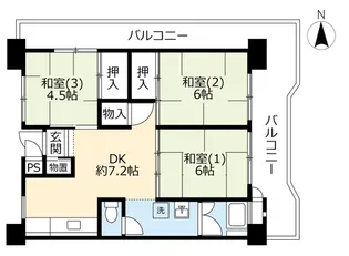 UR名谷駅前【14階】の間取り