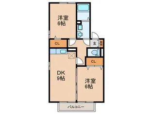 カ-サフェリ-チェB【2階】の間取り