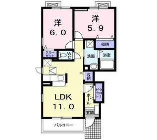 ウェザーパークVIII【1階】の間取り
