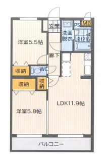 クラウニング岩宿【1階】の間取り