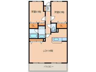 ルーヴァンNA【5階】の間取り