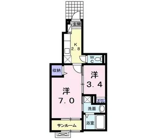 グラン カルフ-ル【1階】の間取り