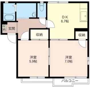 サザンテラスII【2階】の間取り