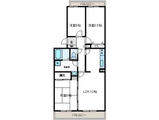 オークパレス弐番館【3階】の間取り