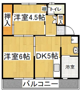 ビレッジハウス甘木3【2階】の間取り
