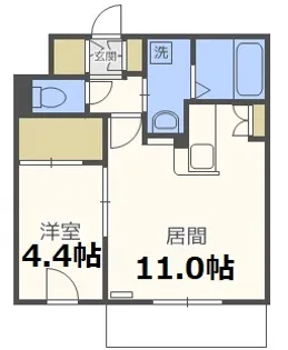 バニラシード白石【4階】の間取り