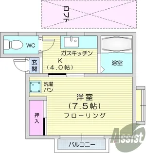 ホワイトキャッスル9番館【1階】の間取り