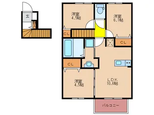 ルーシェリアフクマ【2階】の間取り