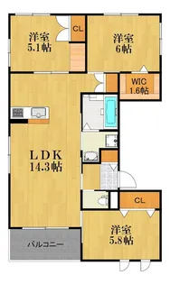 Enchante 武蔵中原【2階】の間取り