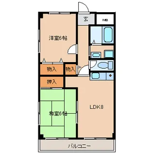 ゼンポーハイツフルマチA棟【3階】の間取り