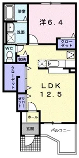 クレストヒルズA【1階】の間取り