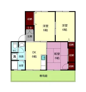 エクレール平城B【1階】の間取り