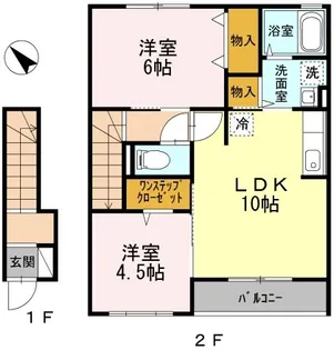 神奈川県秦野市曽屋【アパート】の間取り