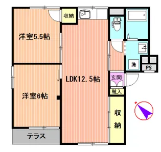 山上マンションII【1階】の間取り