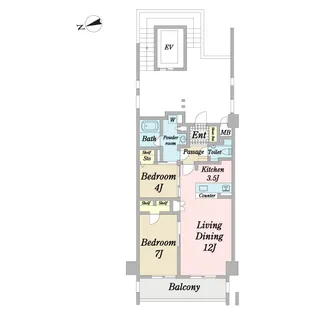 ワイズエステムコート繁多川【8階】の間取り