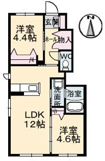 シャーメゾン上林 B棟【1階】の間取り
