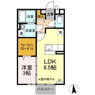 ドリームヒルズB【2階】の間取り